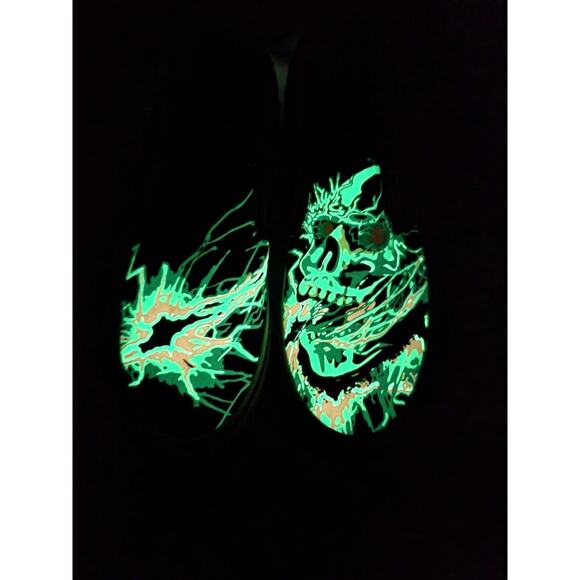 VANS Classic Slip On Zap Black Canvas Men Sneakers Skate Glow In Dark NWOB SZ 6 - Picture 7 of 7